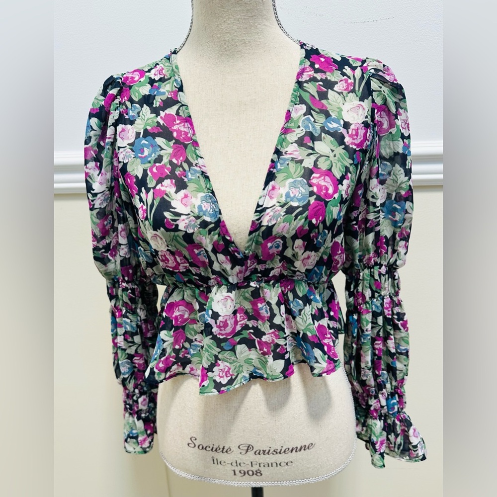 Urban Bliss floral peplum blouse floral 8 Whimsy Fairy Feminine Boho flutter